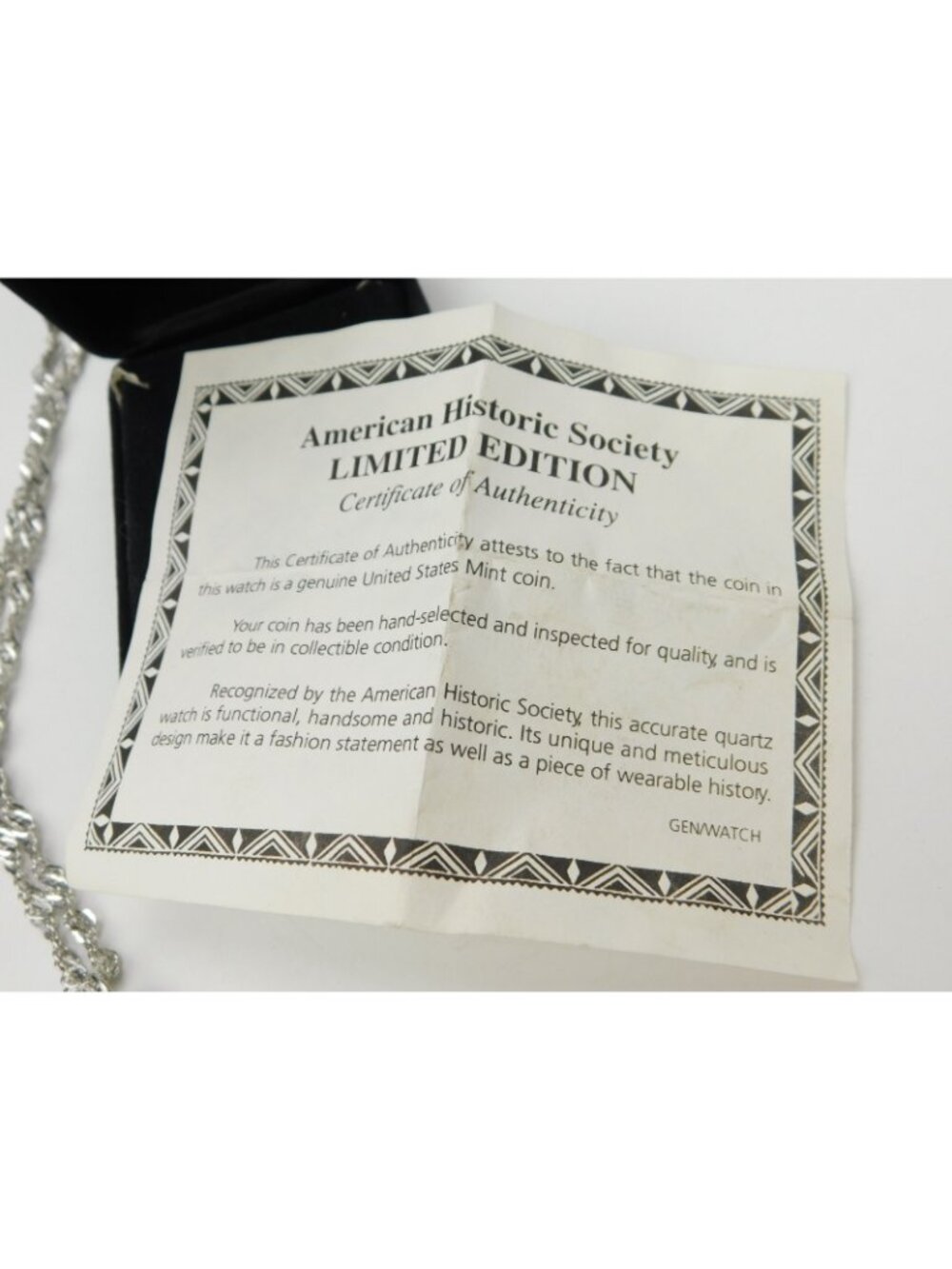American Historical Society 1940 Mercury Dime Silver Locket Watch Necklace 30” - Picture 2 of 7